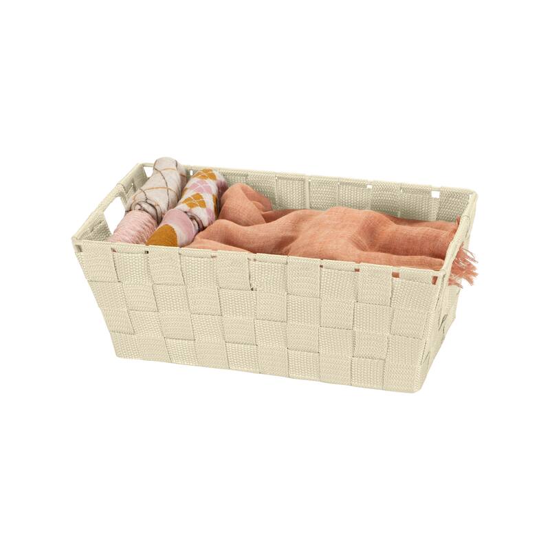 Simplify Small Woven Storage Shelf Bin in Ivory - 6.5"x11.4"x4.50"