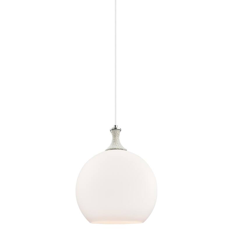 Innovations Lighting 415-1PR-19-14 Astor Pendant Astor 14" Wide - Satin Nickel / Matte White