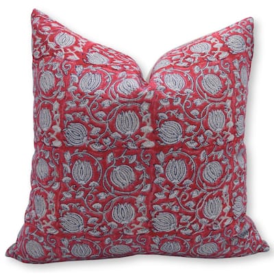 Fabdivine Linen Outdoor Sofa Block print pillow Cover