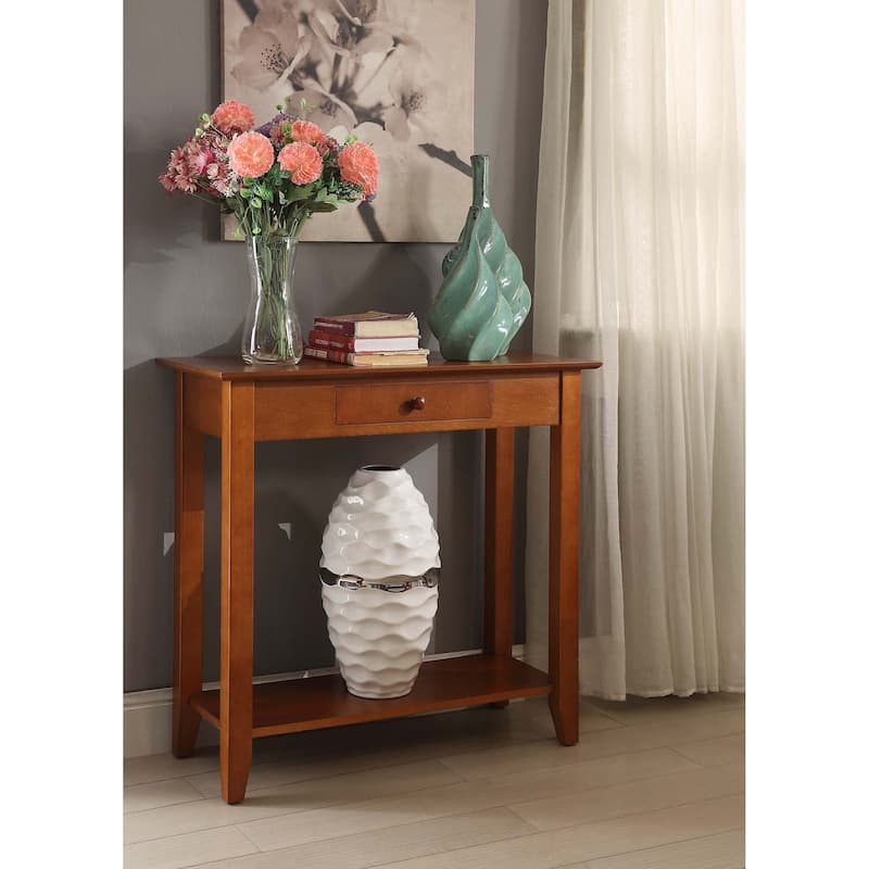 Convenience Concepts American Heritage 1 Drawer Hall Table with Shelf - Cherry