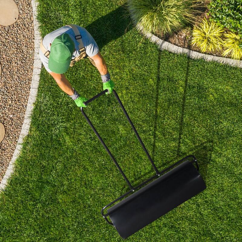 36in. Black Iron Lawn Roller - N/A