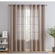 preview thumbnail 57 of 94, HLC.me Abbey Faux Linen Textured Semi Sheer Privacy Light Filtering Transparent Window Grommet Curtain Panels, Pair 54 W x 84 L per panel - Set of 2 - Taupe