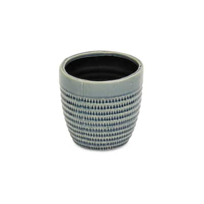 Idola Blue Ceramic Tapered Pot