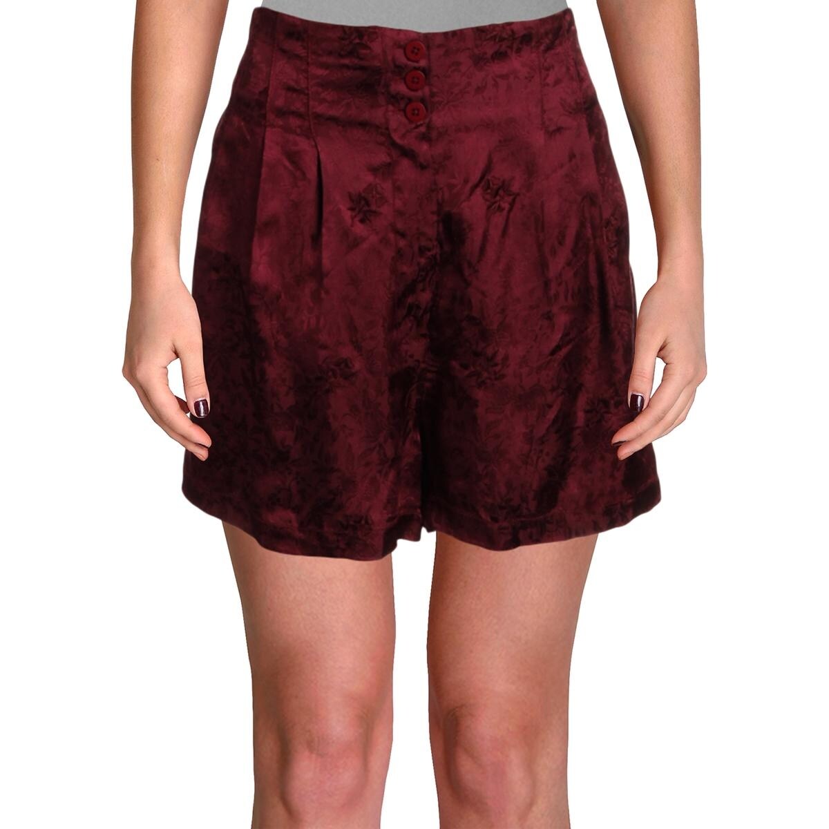 Shop Free People Womens Casual Shorts Jacquard High Waist Purple