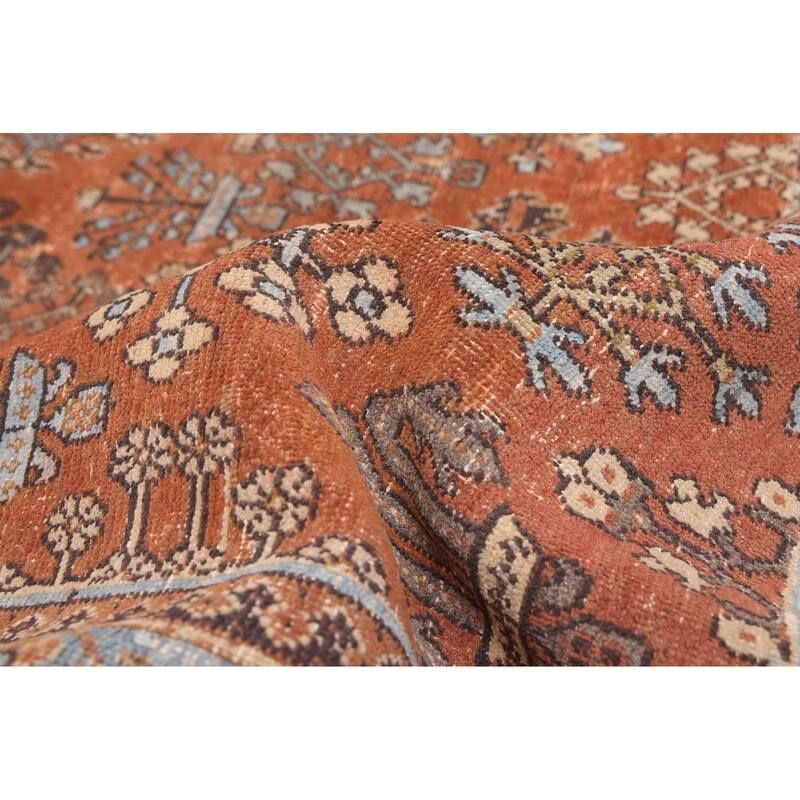 ECARPETGALLERY Hand-knotted Antalya Vintage Copper Wool Rug - 7'7 x 11'6