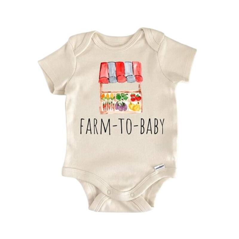 Farm Stand Farmer Vegetables Fruit - Baby Boy Girl Clothes Infant Bodysuit Funny Cute Newborn - White - 0-3M