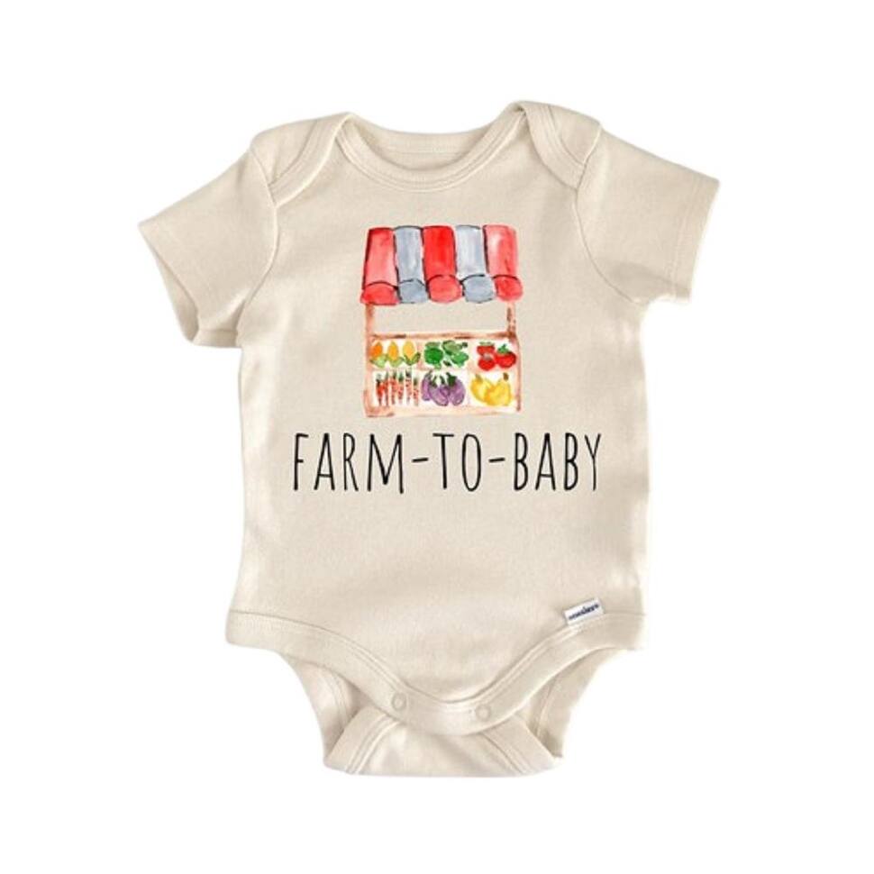 Farm Stand Farmer Vegetables Fruit - Baby Boy Girl Clothes Infant Bodysuit Funny Cute Newborn