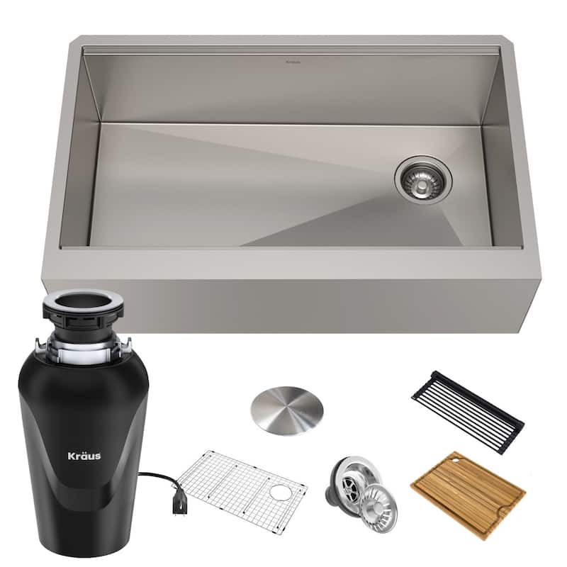 Kraus KWF410-33-100-75MB Kore 32-7/8" Farmhouse Single Basin Stainless - Stainless Steel - Stainless Steel