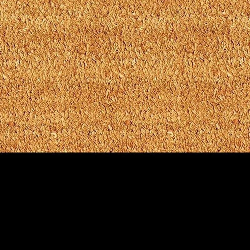 HomeRoots 24" X 36" Natural And Black Color Block Hello Outdoor Coir Door Mat - 24' X '36