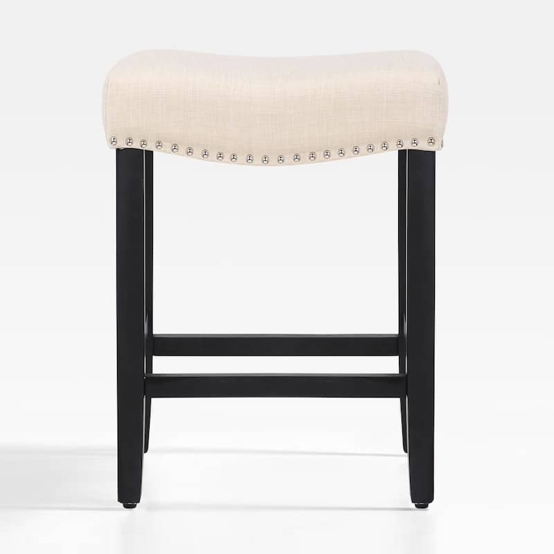 Jameson Upholstered Polyester Black 24 Inch Counter Stool