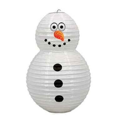 Pack of 6 White and Black Snowman Christmas Decoration 19"