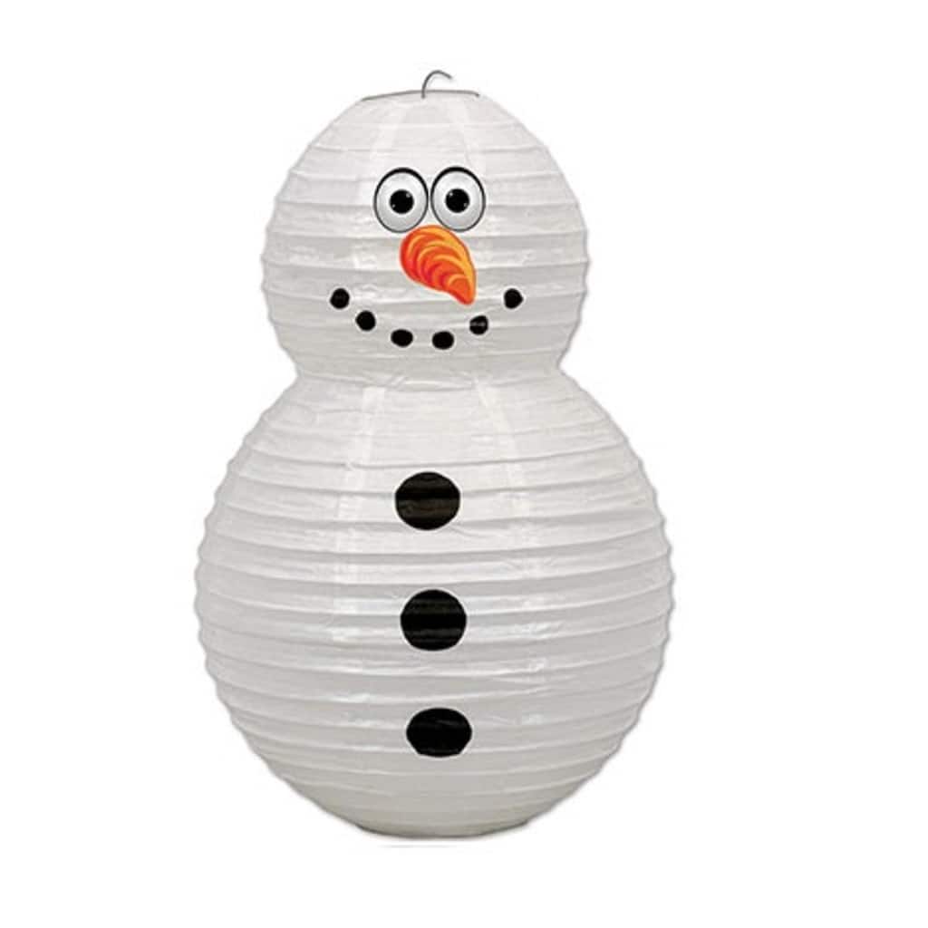 Pack of 6 White and Black Snowman Christmas Decoration 19"