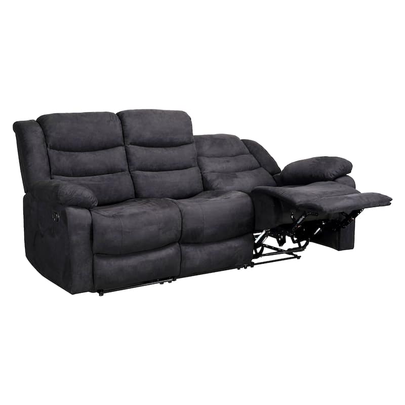 2-Piece Suede Fabric Manual Reclining Living Room Sofa Set