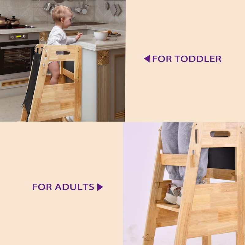 Wooden 2 - Step Stool for Kids Toddler Tower, Learning Tower Toddler