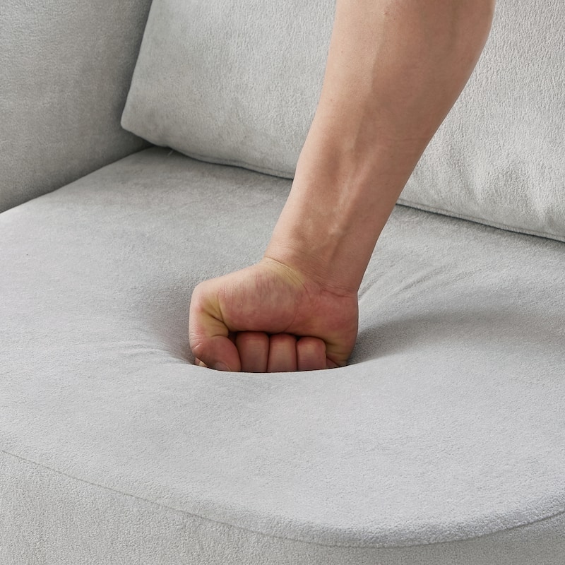Chenille 360° Swivel Barrel Chair with Ergonomic Curved Design and 440lb Weight Capacity