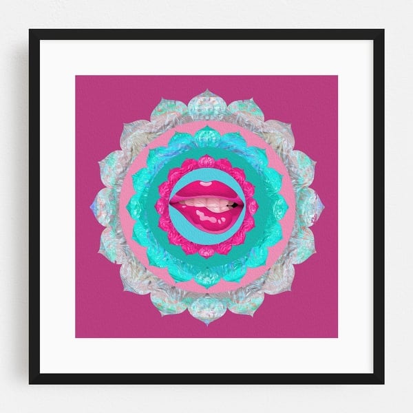 gennemskueligt Forbipasserende Vestlig Sweet Pink Lips Pop Art Mandala Print Digital Kiss Art Print/Poster - Bed  Bath & Beyond - 34888440