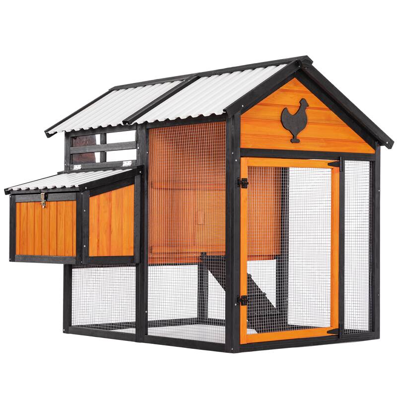 Weatherproof outdoor chicken coop with waterproof PVC roof