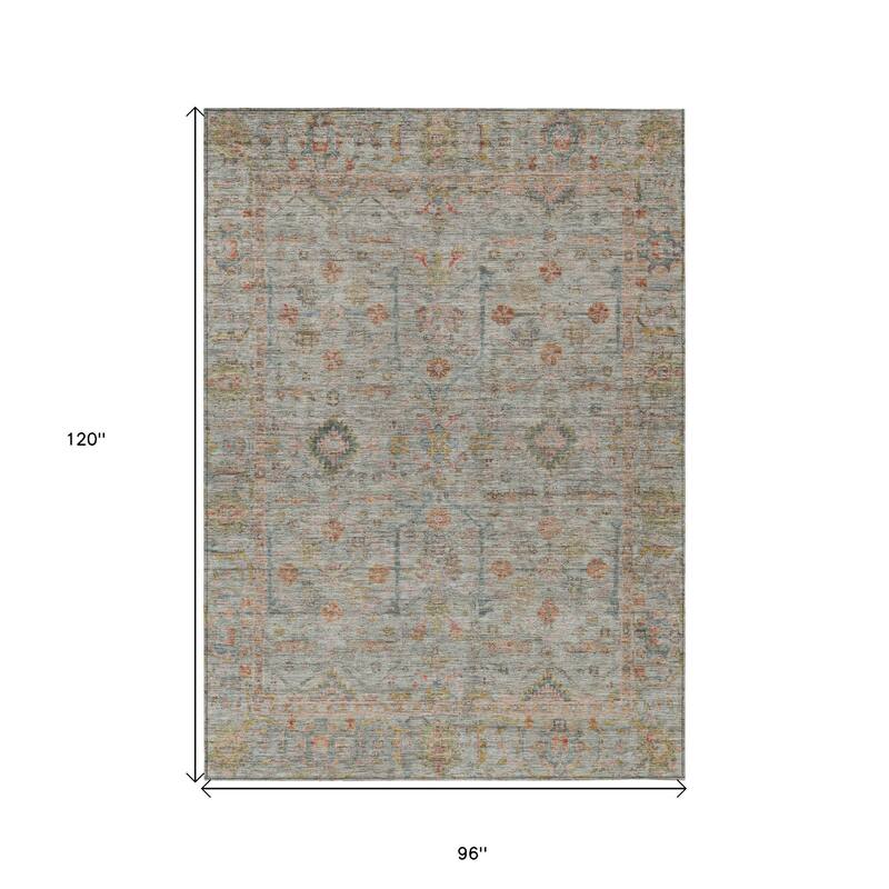 HomeRoots Floral Traditional Rectangle Outdoor Rug