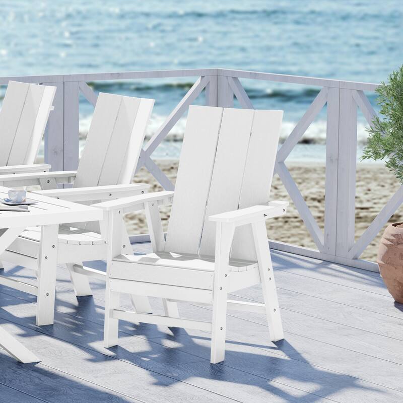 Shoreside Hdpe All Weather Outdoor Patio Adirondack Dining Chair (1PC)