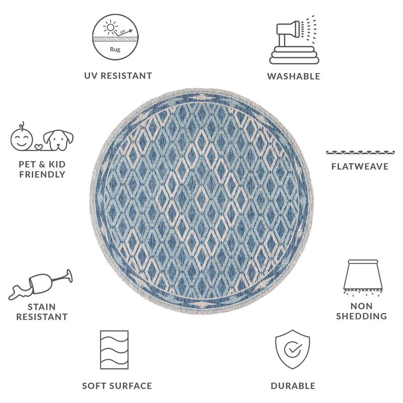 SAFAVIEH Courtyard Hannchen Indoor/ Outdoor Waterproof Patio Backyard Rug