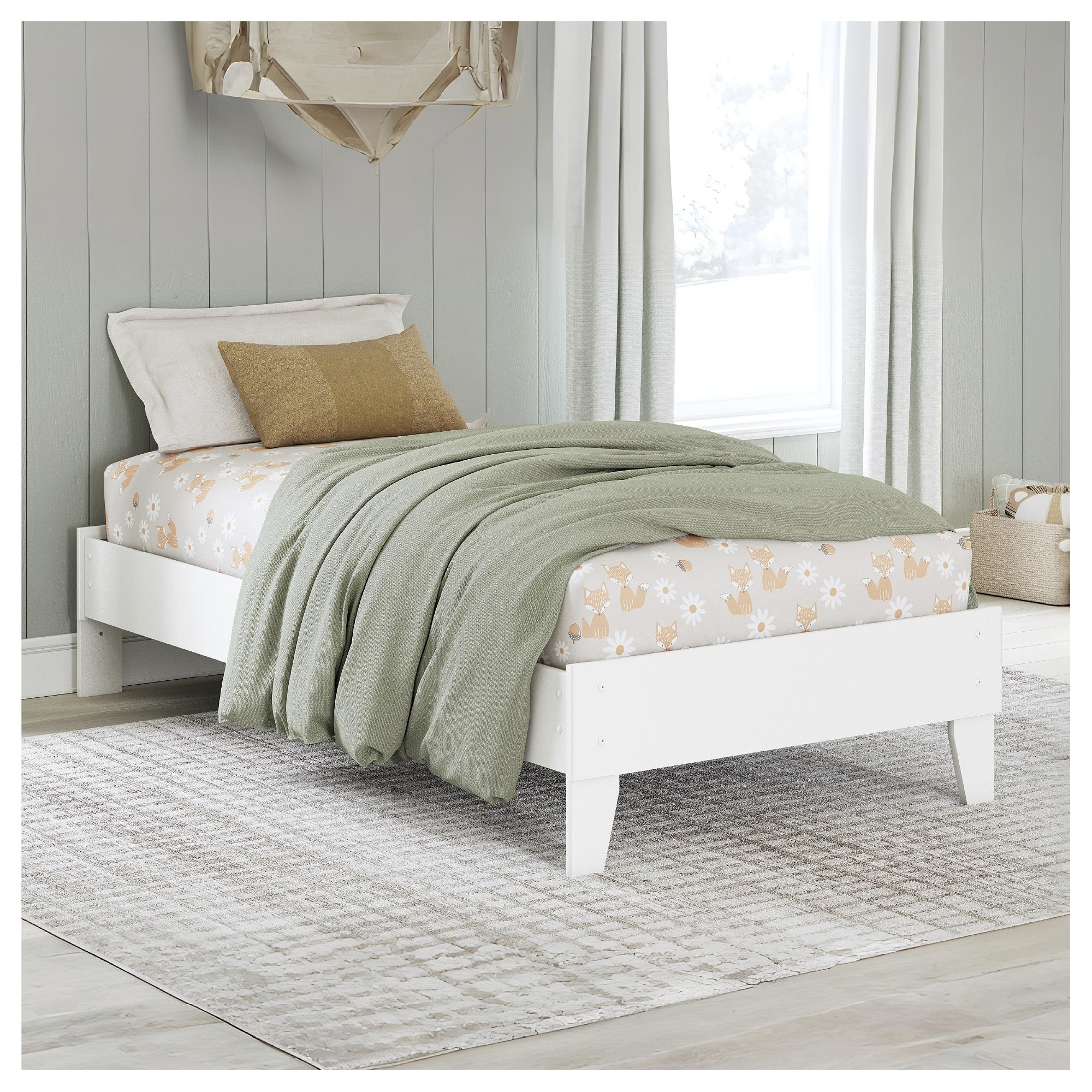Signature Design by Ashley Hallityn White Twin Platform Bed