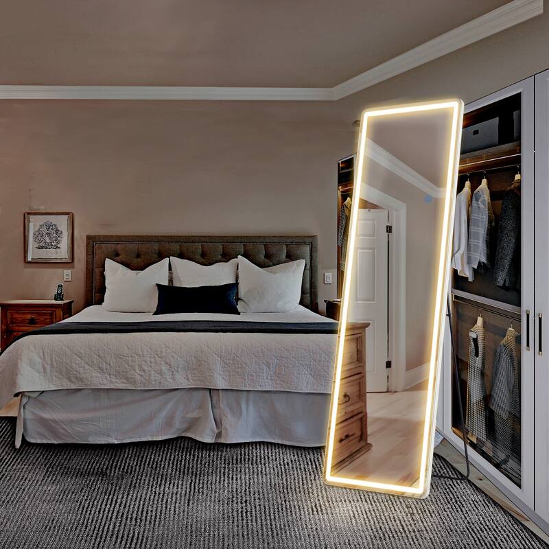 LED full-length mirror and adjustable touch sensor