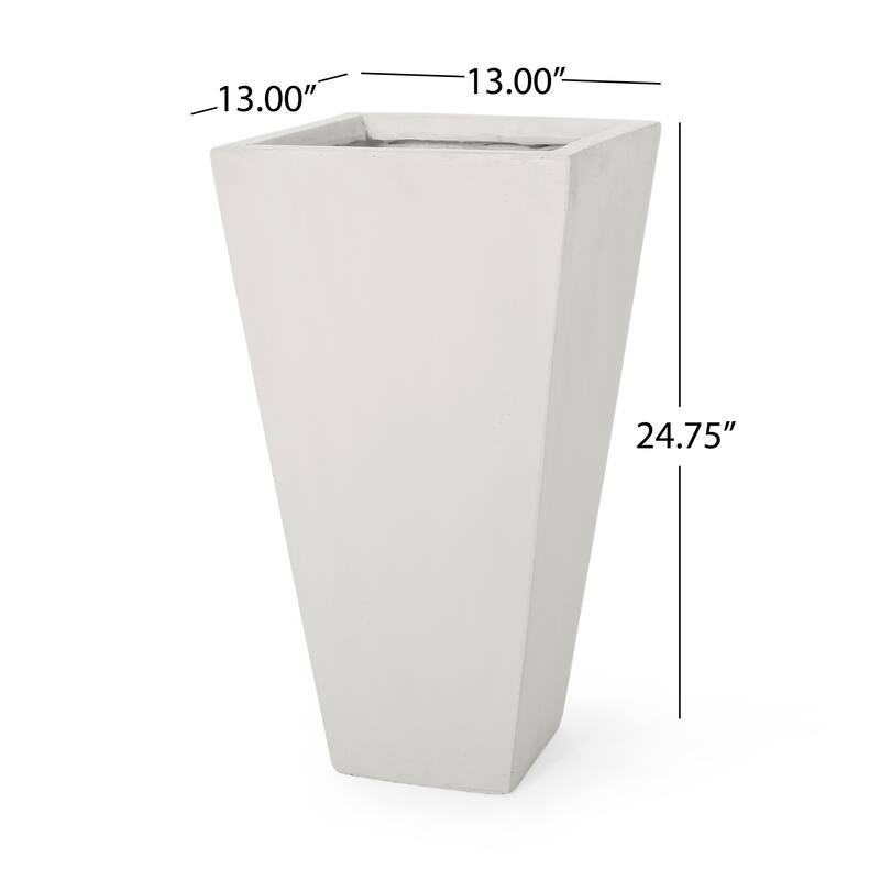 Ella Outdoor Modern Large and Small Cast Stone Planter Set by Christopher Knight Home