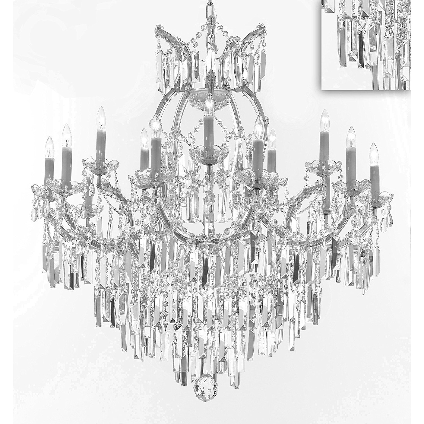 Maria Theresa Crystal Chandelier Lighting with Optical Quality Fringe Prisms - Chandeliers For Bedrooms by Overstock.com