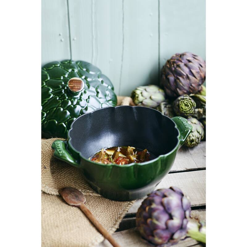 Staub Cast Iron 3-qt Artichoke Cocotte - Basil