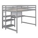 preview thumbnail 12 of 14, Full Size Wooden Loft Bed with Shelves, Desk and Writing Board