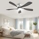 preview thumbnail 4 of 9, 52 Inch Flush Mount 5 Wood Blades Smart Ceiling Fan with Light,Remote and APP Control-Farmhouse,Modern,Contemporary - 52 Inches