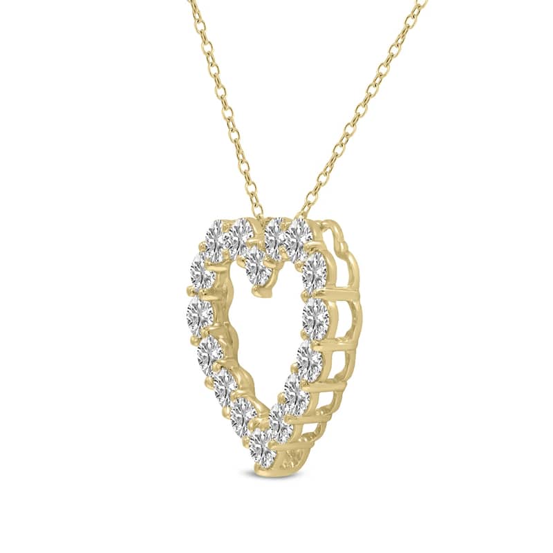 Marquee 1/2 Carat TW Lab Grown Diamond Heart Shape Pendant in 14K Yellow Gold