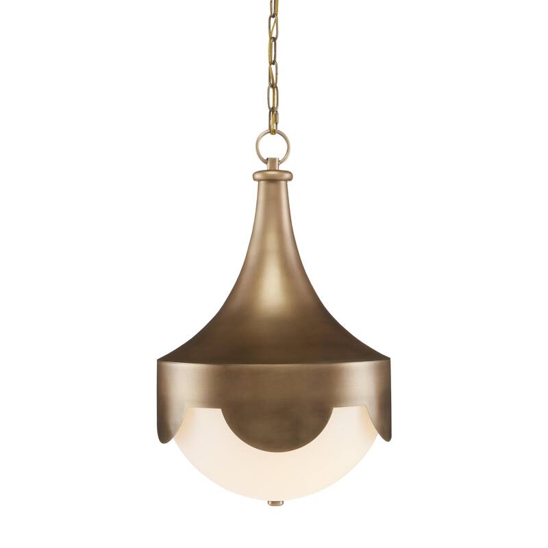 Currey & Company Pasha Brass Pendant - 23"h x 14.25"dia - 23"h x 14.25"dia - Antique Brass