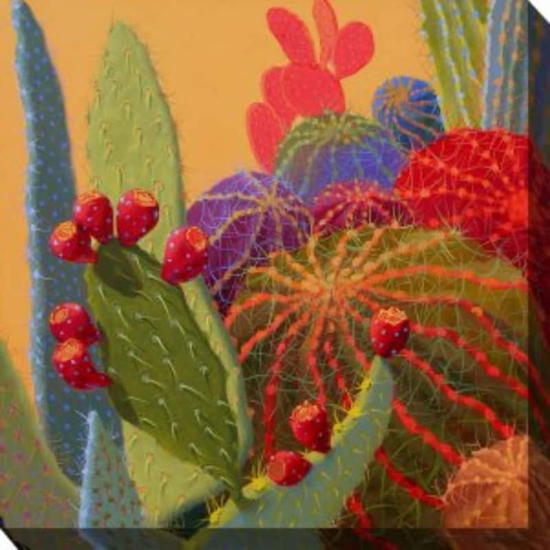 Vibrant Desert Jewels Outdoor Canvas Square Wall Art Decor 24" x 24"