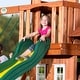 preview thumbnail 6 of 12, Backyard Discovery Tanglewood Cedar Wood Swing Set, Slide, Clubhouse - Brown