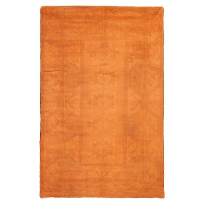ECARPETGALLERY Hand-knotted Color Transition Burnt Orange Wool Rug - 6'8 x 10'5