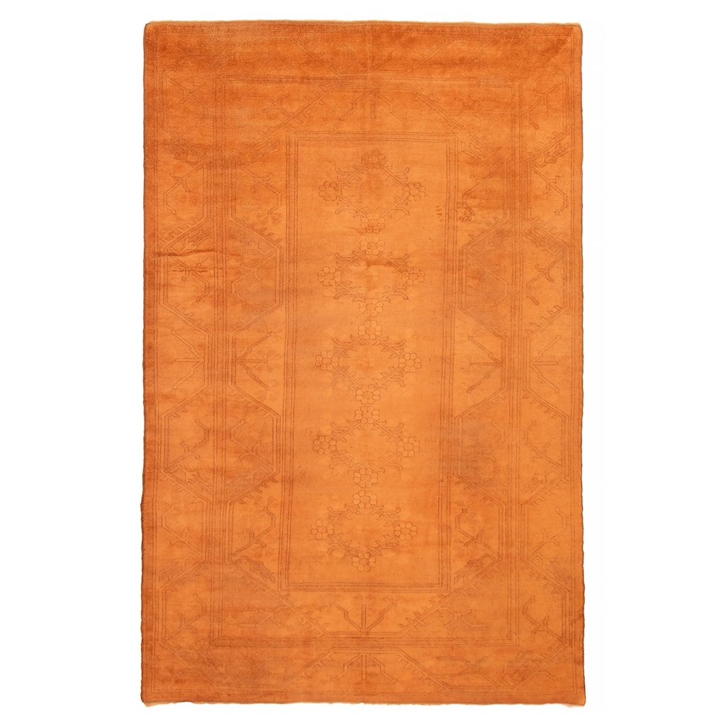 ECARPETGALLERY Hand-knotted Color Transition Burnt Orange Wool Rug - 6'8 x 10'5