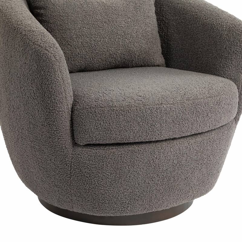 Modern Swivel Barrel Armchair with Storage