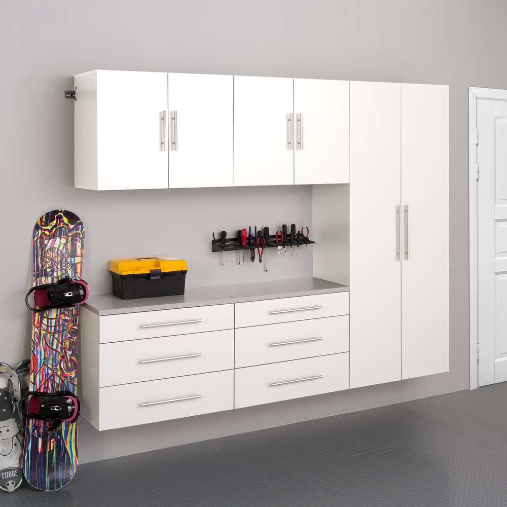 White garage wall deals cabinets