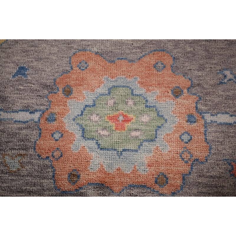 Gray Oushak Indian Area Rug Handmade Wool Carpet - 8'7"x 12'3"