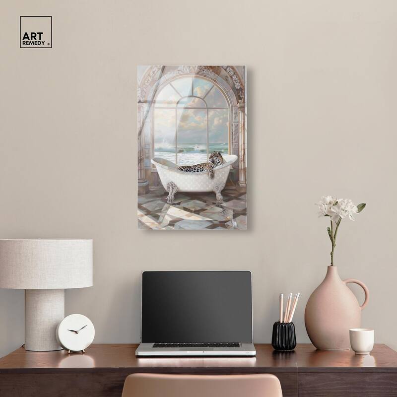 Jaguar Arch Bathroom Glam Acrylic by Art Remedy, Ready to Hang