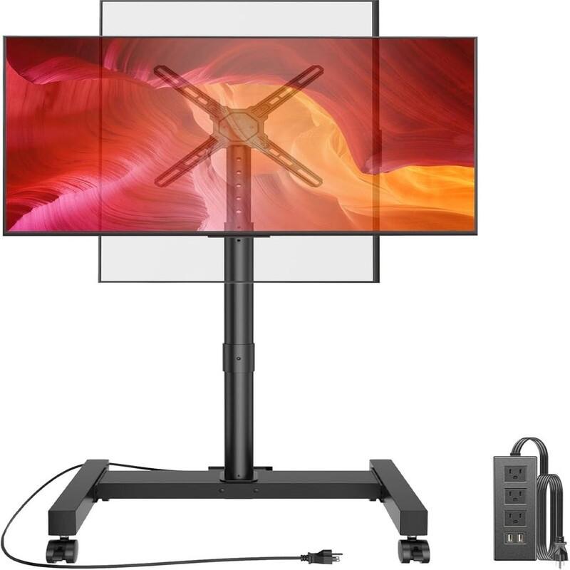 Rolling TV Stand with Power Outlet