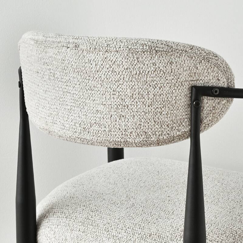 Modern Upholstered Arm Counter Stool with Metal Frame Leg(Set of 2)