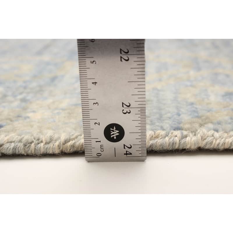 ECARPETGALLERY Hand-knotted Mystique Blue Wool Rug - 2'6 x 8'1