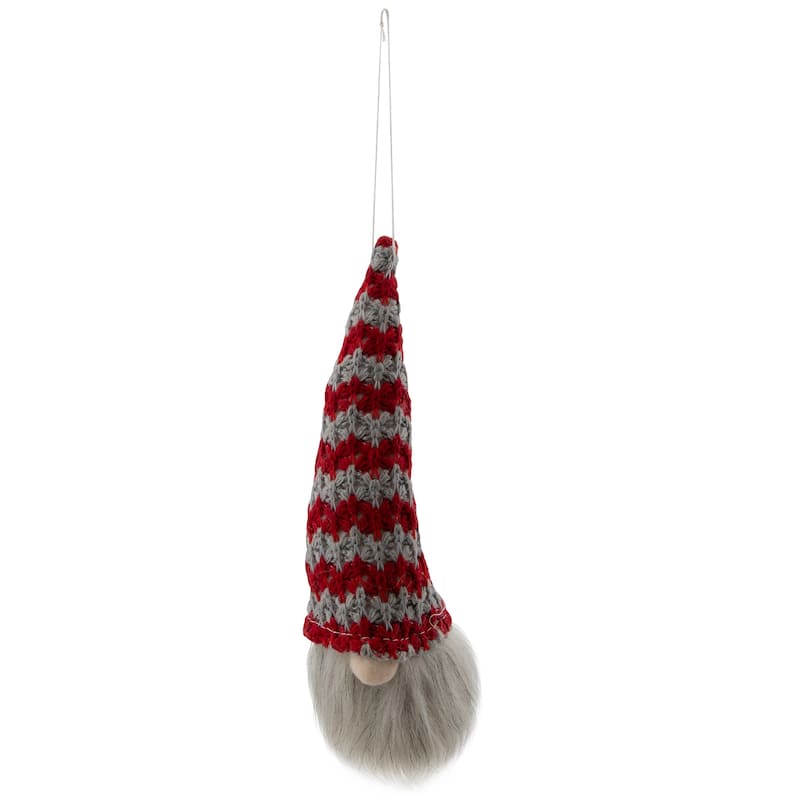 8" Lighted Knit Gnome Head Christmas Ornament