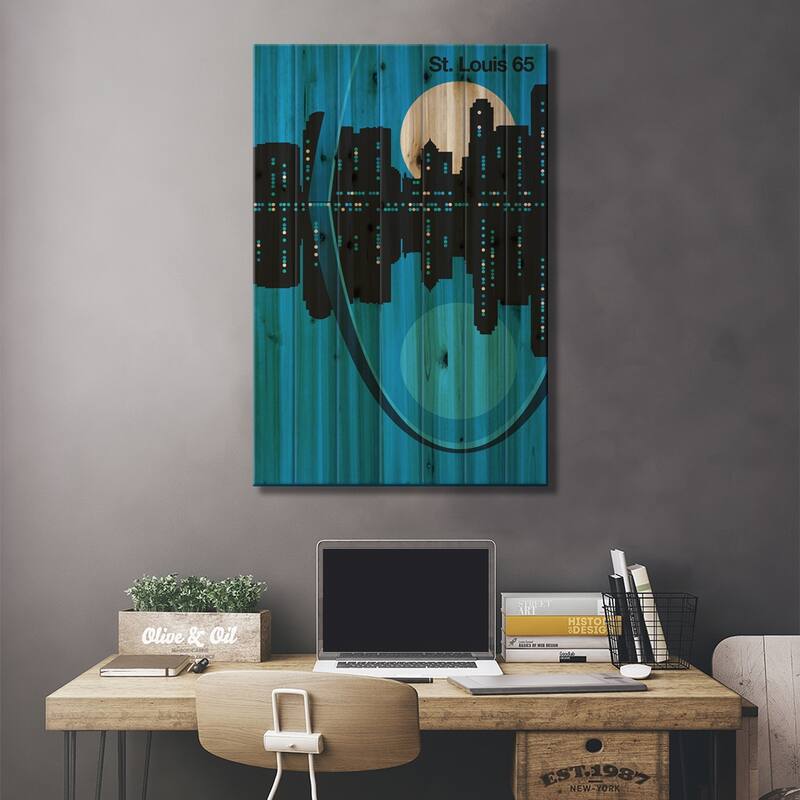 St Louis 65 Print On Wood by Bo Lundberg - Multi-Color