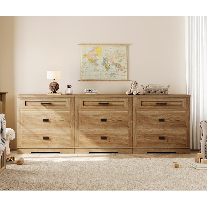 WAMPAT Mid Century Modern Dresser, 31.9" Tall Storage Cabinet with Drawers
