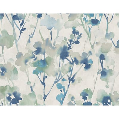 Seabrook Designs Faravel Watercolor Botanical Unpasted Wallpaper