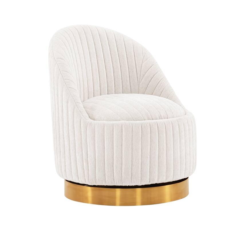 Manhattan Comfort Leela Chenille Swivel Lounge Chair