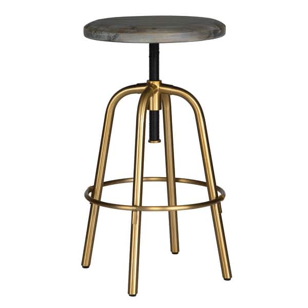 slide 2 of 7, Uttermost Revolve Brass Counter Stool - 17"W x 24"H x 17"D